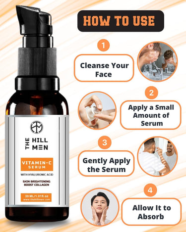 The Hillmen Vitamin C Unisex Face Serum for Daily Use Glowing Skin Sensitive Radiance Boost, Brightening Effect, Wrinkle Reduce Repair Sun Damage,chemical Free & Alcohol Free (90 Ml) Pack 0f 3